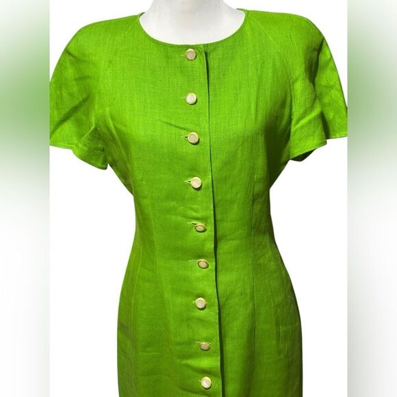 Vintage Valentino Boutique 70’s Green Midi Dress - Picture 8 of 15